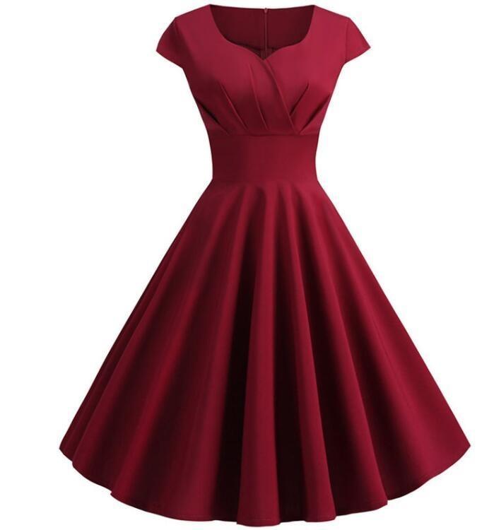 Burgundy 60s Bustier Dress