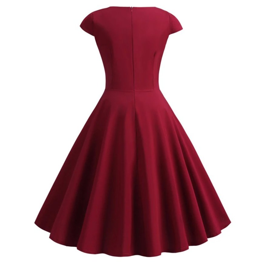 Burgundy 60s Bustier Dress