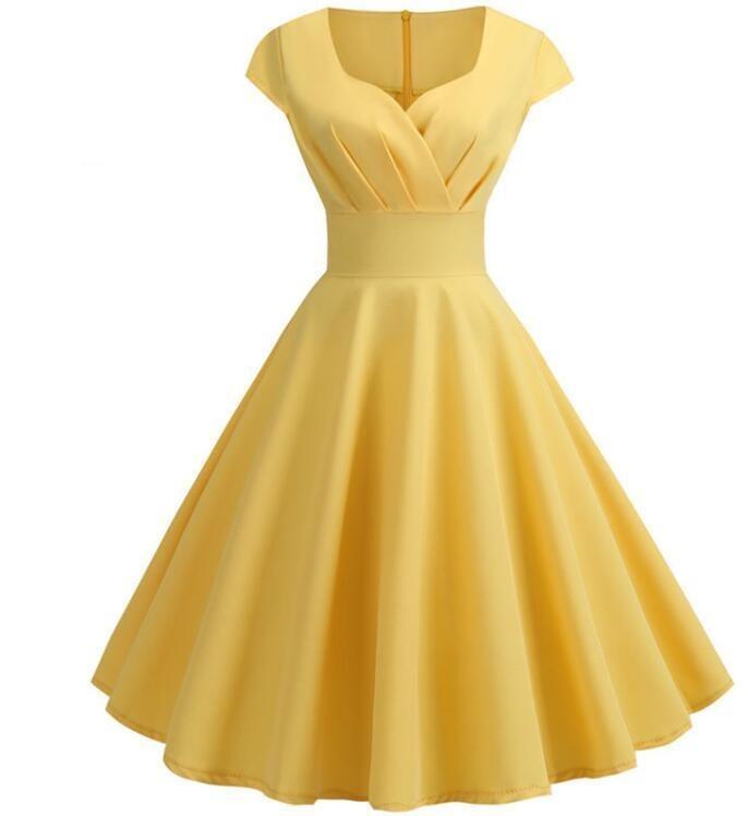 60s Bustier Dress Yellow
