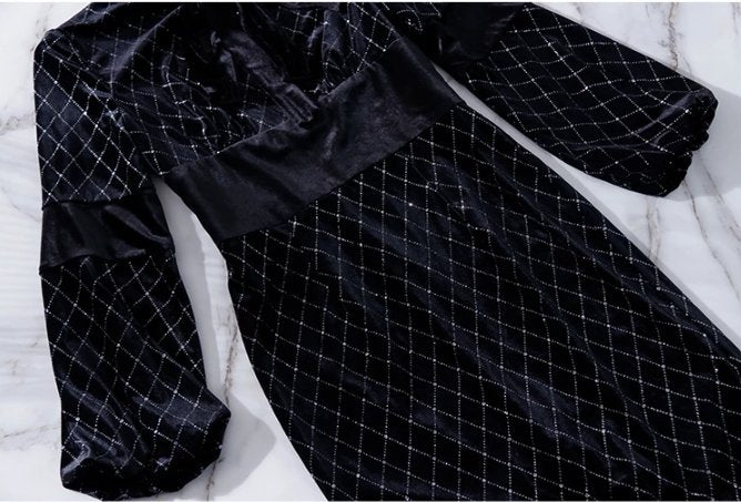 Vintage Black Gold Dress