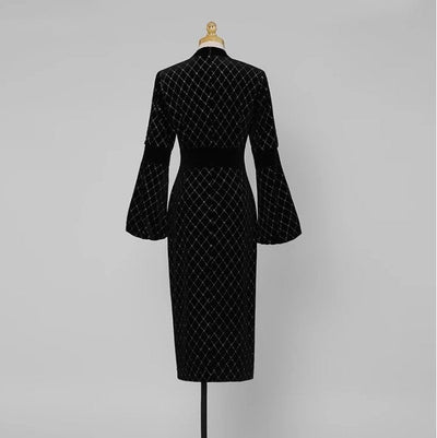 Vintage Black Gold Dress