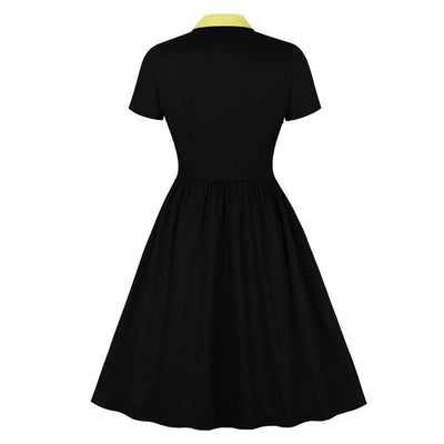 50s Black Butterflies Dress