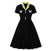 50s Black Butterflies Dress