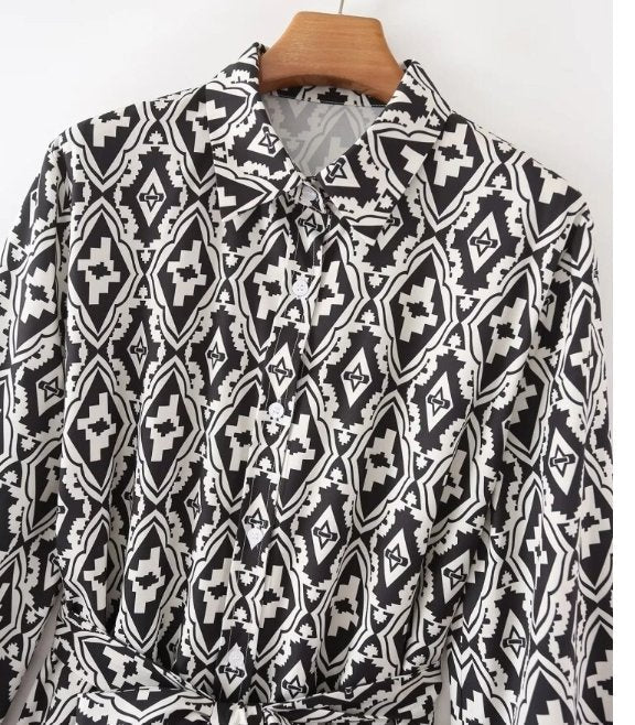 70s Women's Black And White Dress