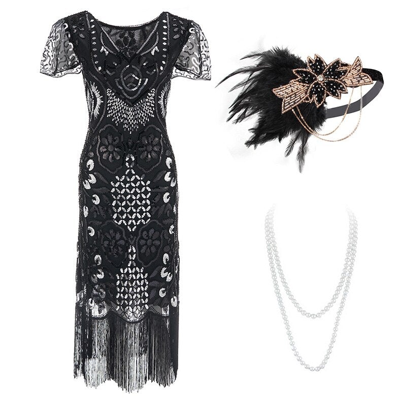 20s Theme Party Black Dress