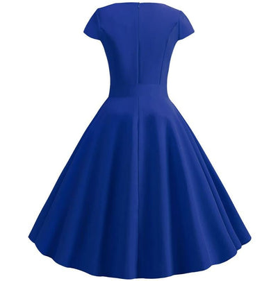 50s Pin Up Dress Blue