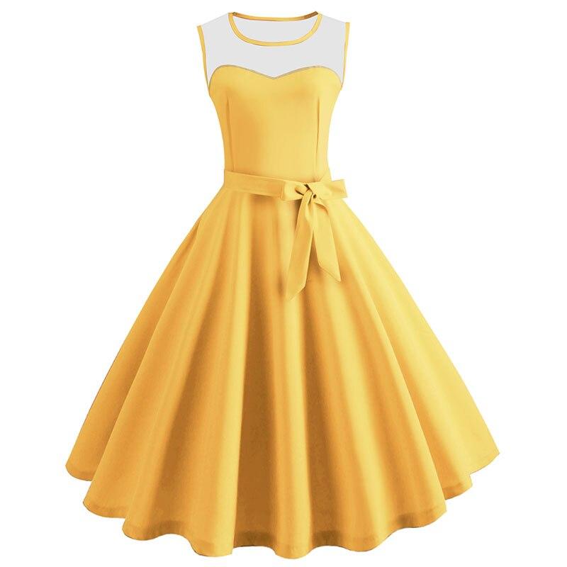 Yellow 50s Pin Up Dress