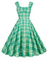 50s Striped Dress Green