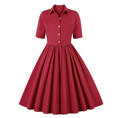 Burgundy 60s Retro Dress