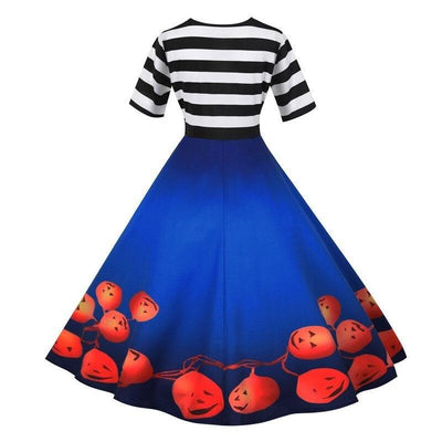 Blue Halloween Retro Dress