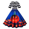 Blue Halloween Retro Dress