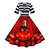 Burgundy Halloween Retro Dress