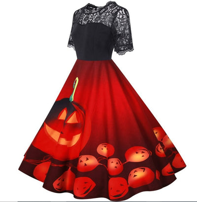 Black Halloween Retro Dress