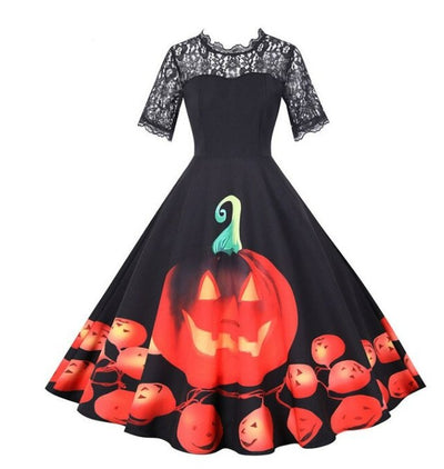 Black Halloween Retro Dress