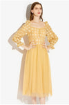 1940s Fashion Retro Dress Yellow