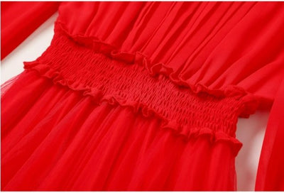 Red Lace Retro Dress