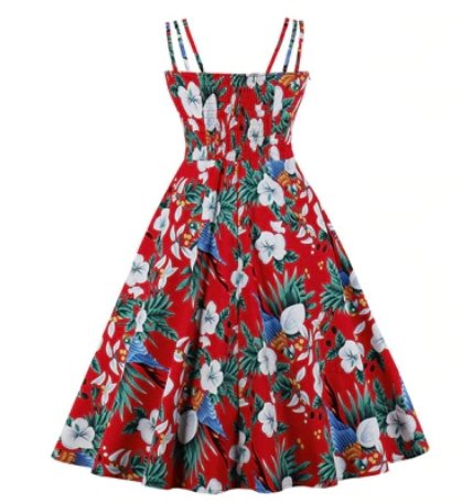 50s Rockabilly Dress Red