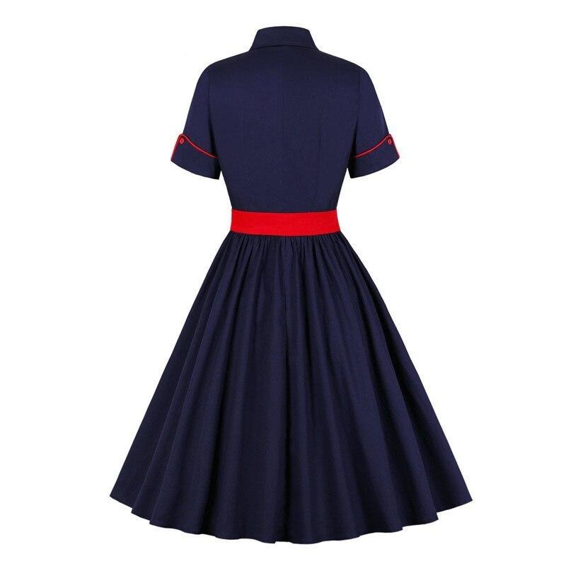 Navy Blue Rockabilly Dress Vintage Dresses Dresses Vintage