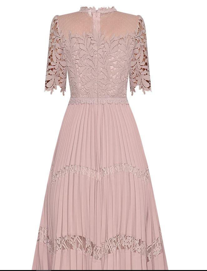 Broderie Anglaise 40s Pink Dress