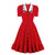 Wide Neck 50s Red Dress