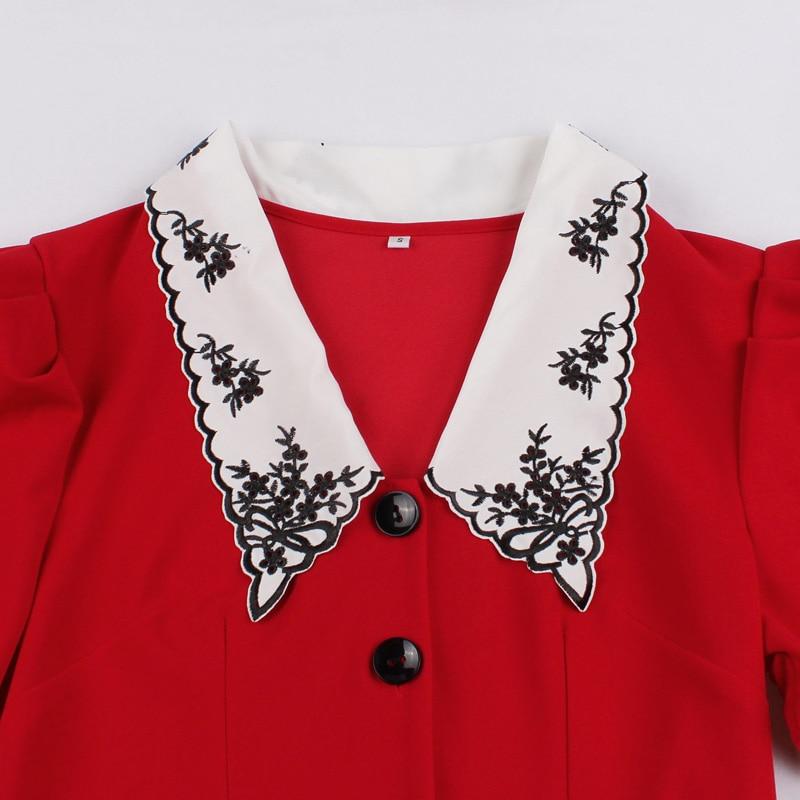 Wide Neck 50s Red Dress