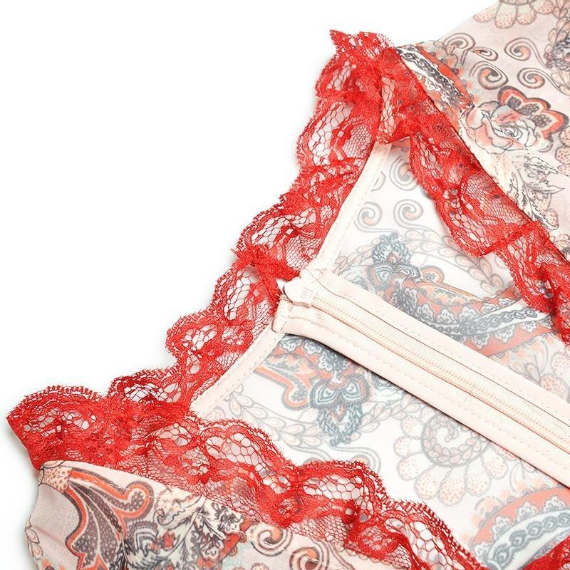 Red Vintage Lace Dress