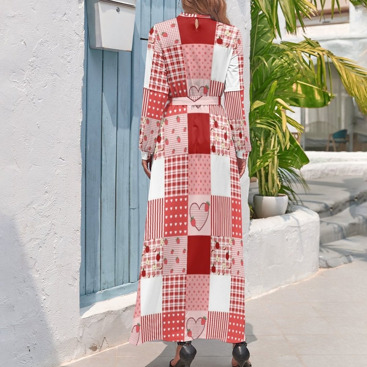 Red And White 70s Dress