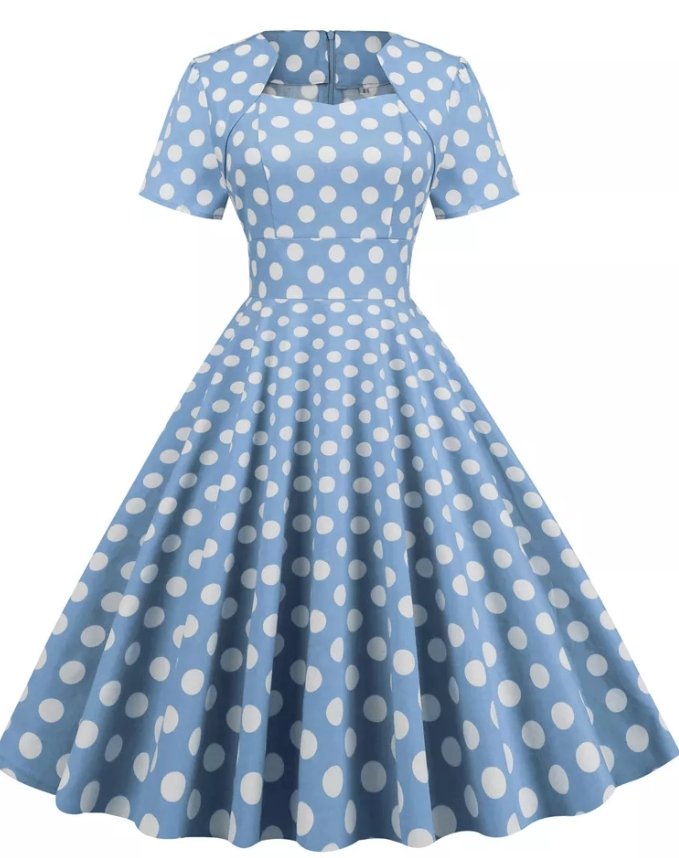 Vintage 50&#39;er stil kjole blå