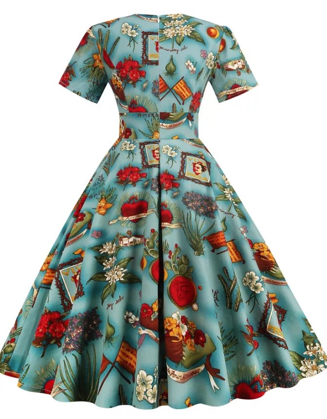 50's Vintage Deco Style Dress