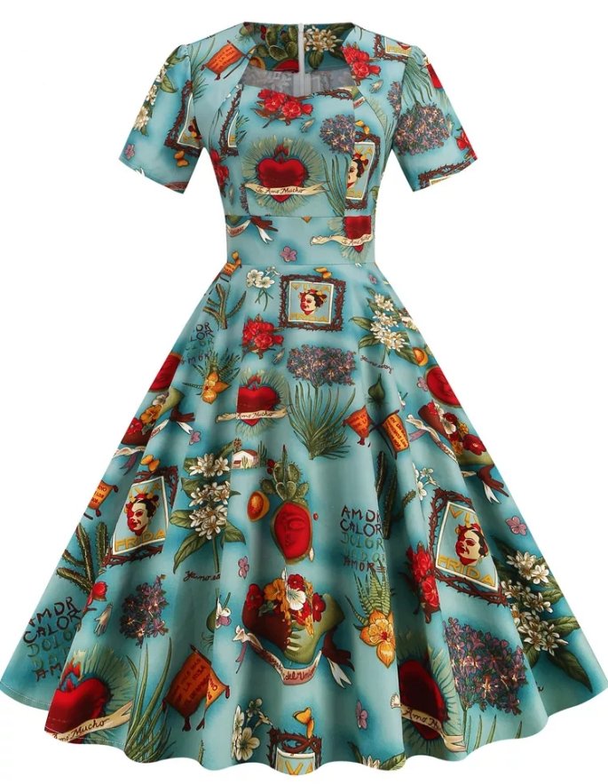 50's Vintage Deco Style Dress