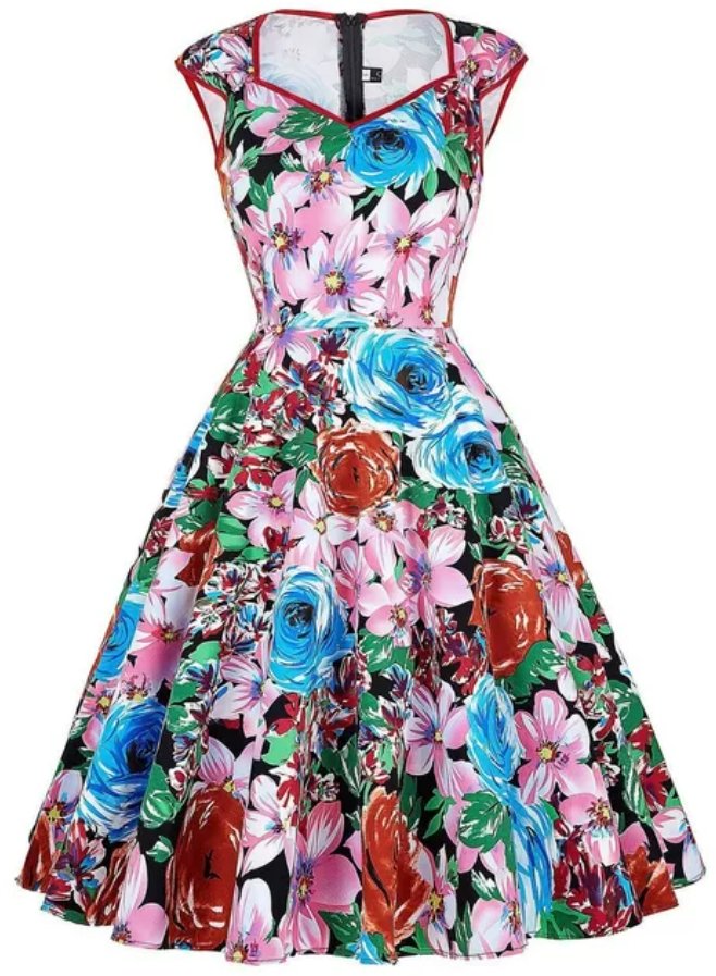 Vintage blomsterkjole i 50&#39;er stil