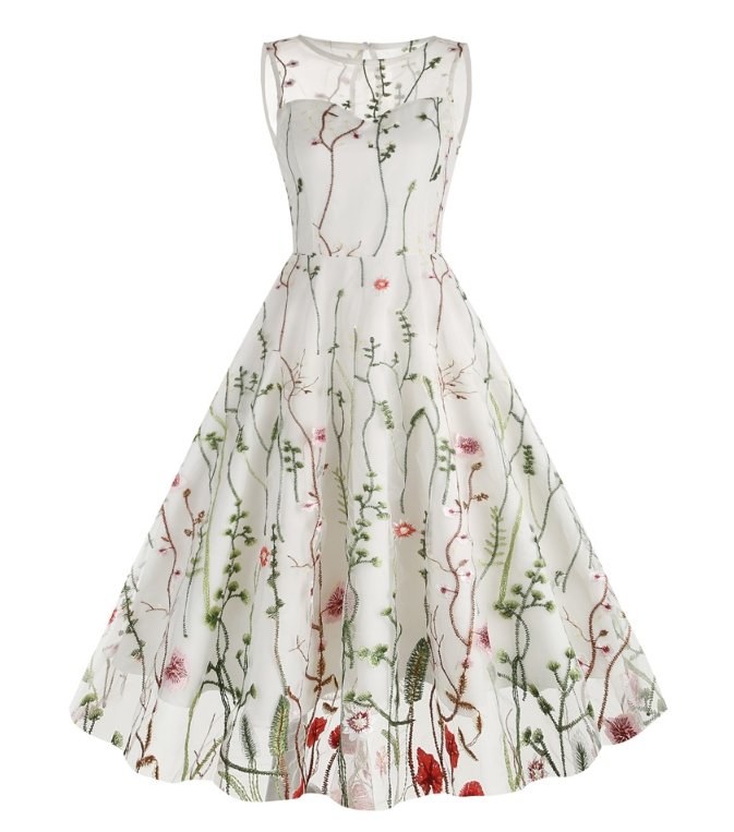 Vintage blomsterkjole i 50&#39;er stil