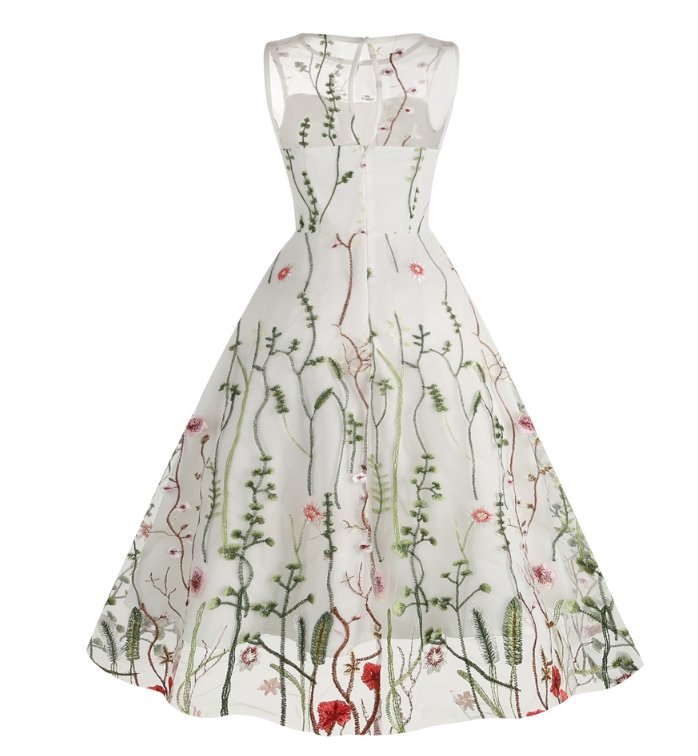 50's Style Vintage Flowers Dress