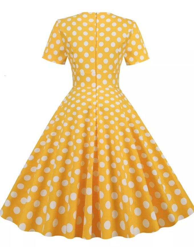 50's Vintage News Style Dress Yellow