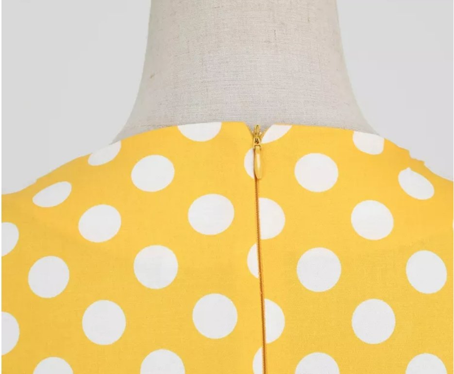 50's Vintage News Style Dress Yellow