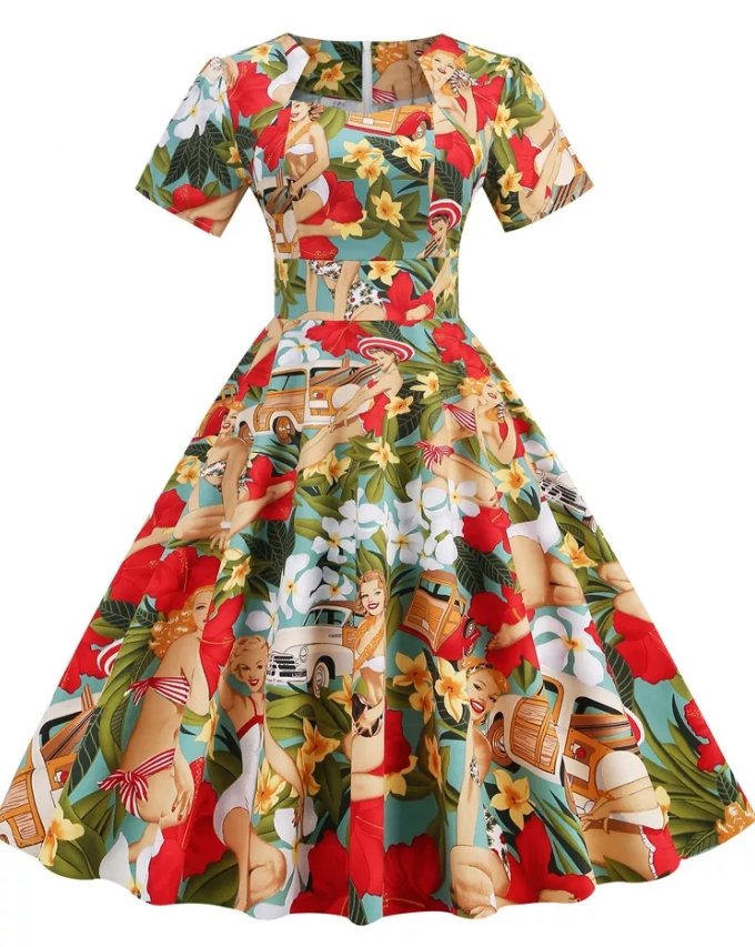 50&#39;er vintage patchworkkjole