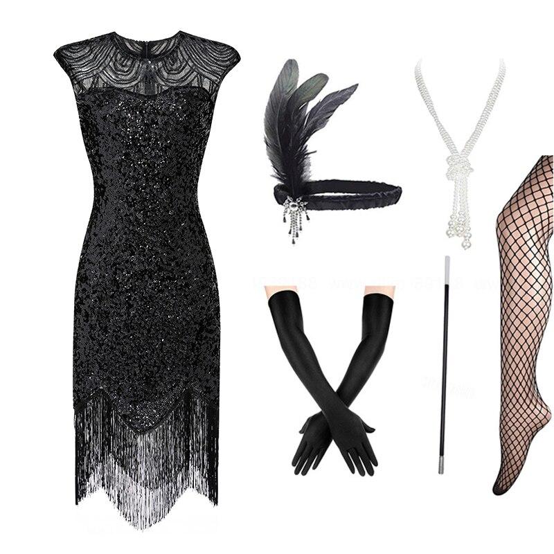 20s Style Wedding Dress Black