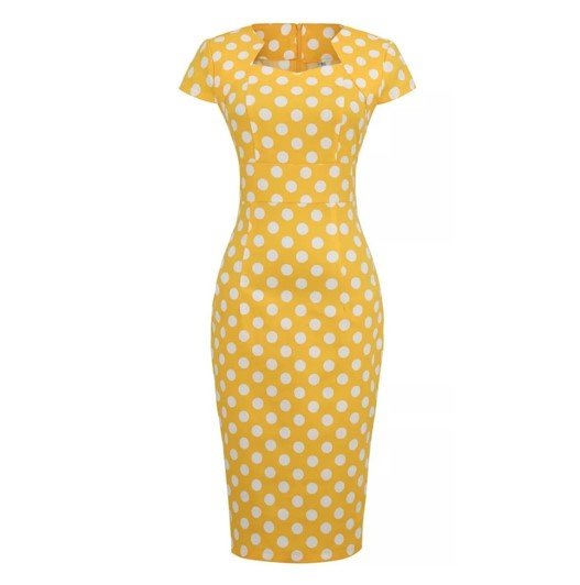 Women's 60s Style Dress Yellow