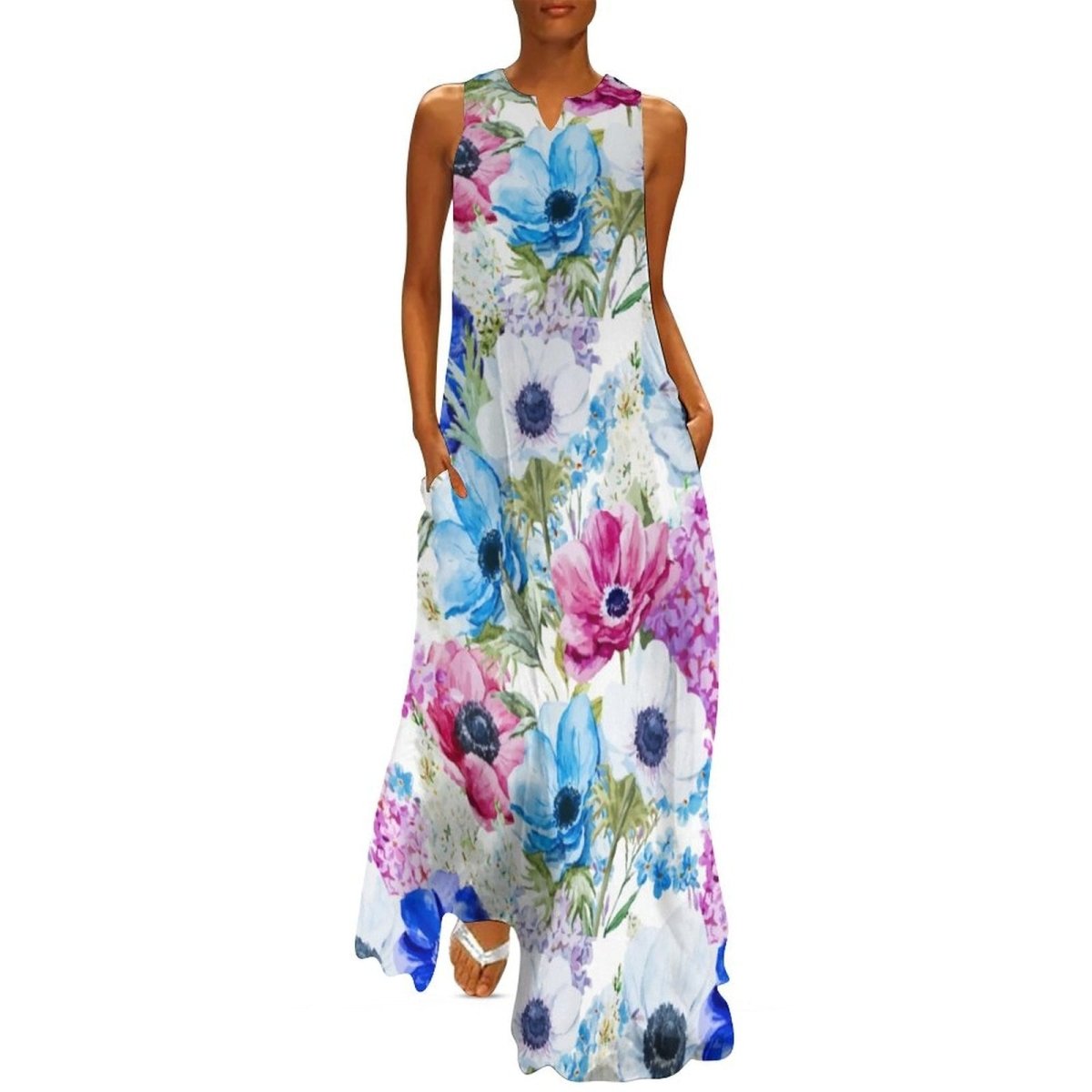 Big Floral 70s Style Dress