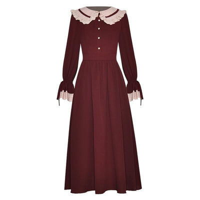 40s Style Dress Burgundy