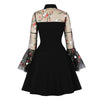 50s Style Dress With Embroidered Flowers