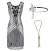 Silver Charleston 20s Style Dress