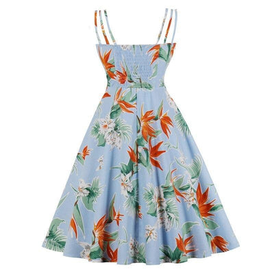 Plus Size Vintage Style Dress Blue