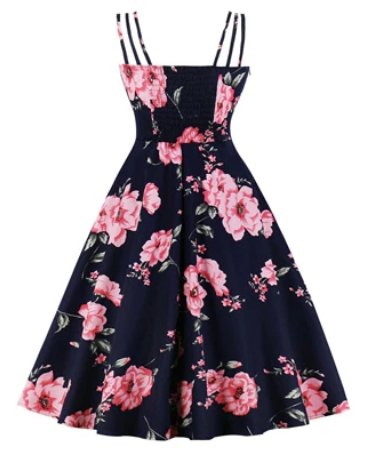 Open Flower Plus Size Vintage Style Dress
