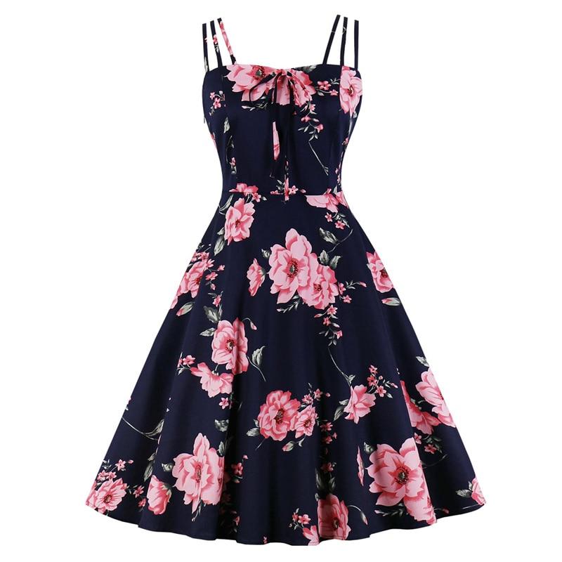 Open Flower Plus Size Vintage Style Dress