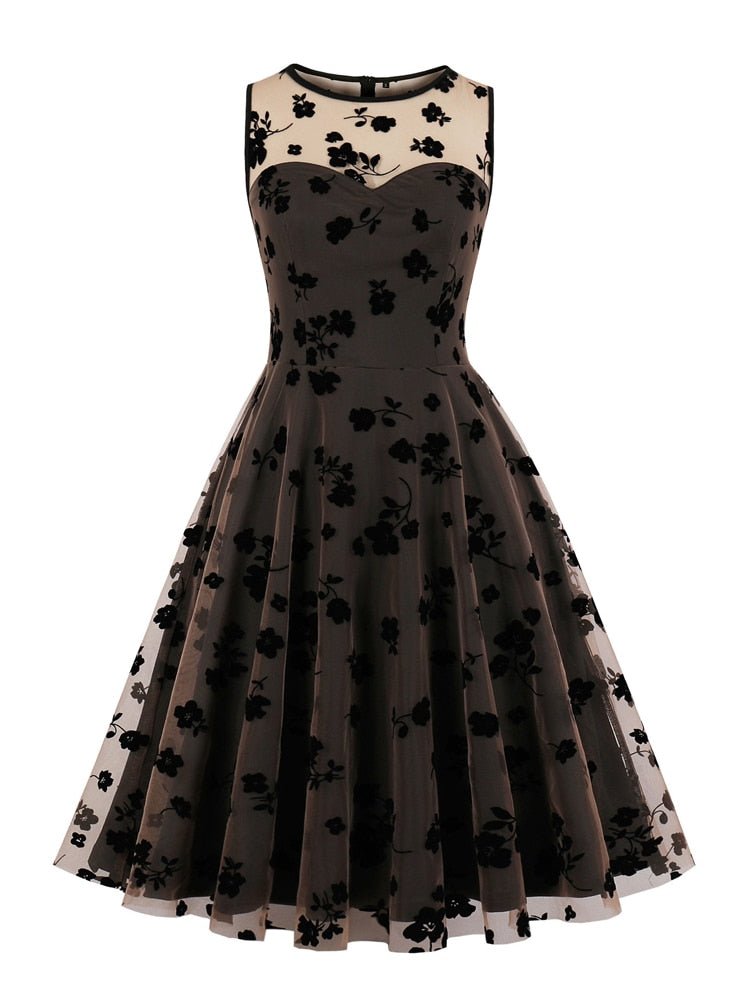 Brown Plus Size Vintage Style Dress