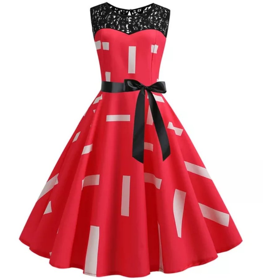 Vintage Trapeze Dress With Lace Collar