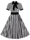 Vintage Bow Belt Trapeze Dress