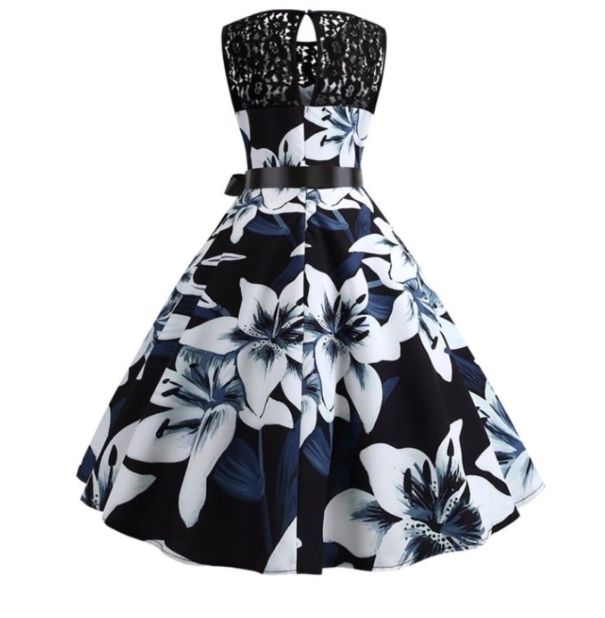 Black And White Vintage Trapeze Dress