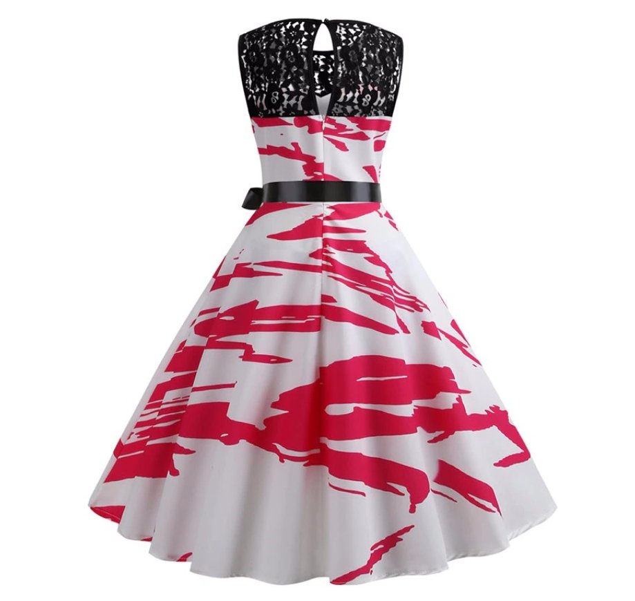 Red And White Vintage Trapeze Dress